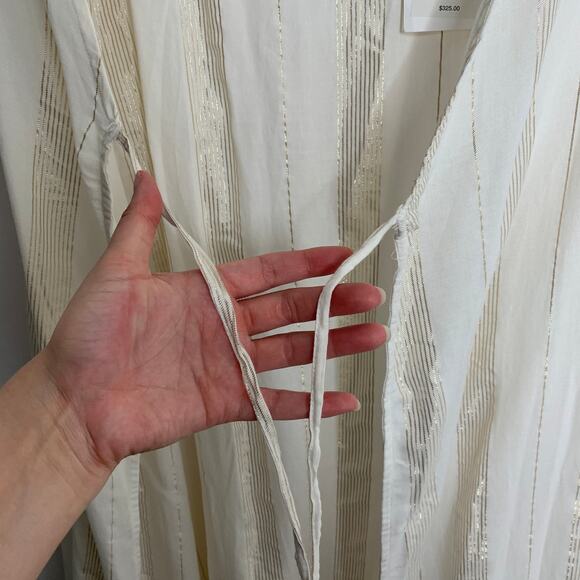 Onia Grace Sleeveless Striped Cotton Wrap Maxi Dress Medium - Picture 8 of 14